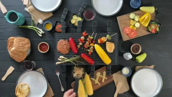 Nuovo grill elettrico per raclette con set per fonduta