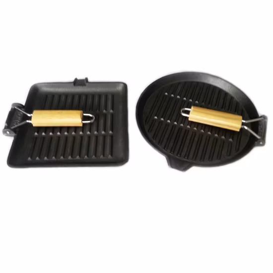 Griglia per raclette in legno per barbecue da interno con padelle piccole con manico in legno